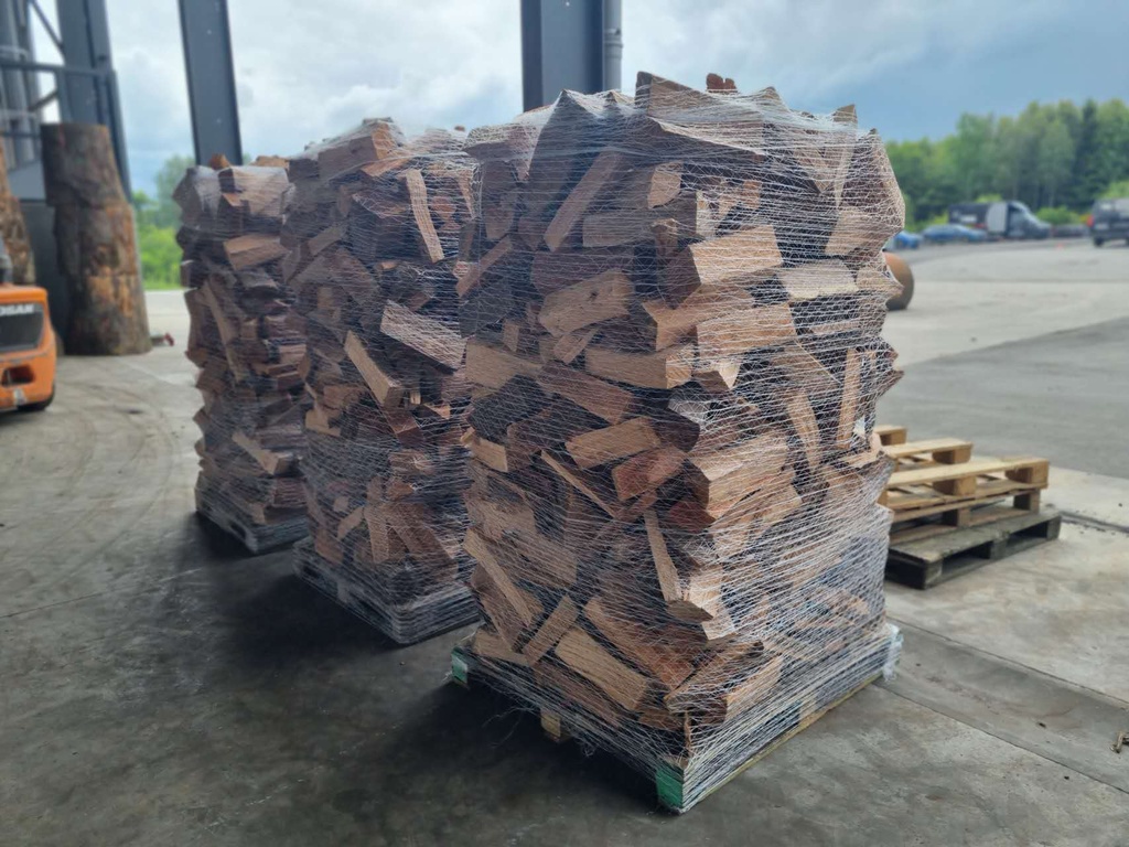 Bois de chauffage WDF Hêtre-Charme sec séchoir, palette vrac filmée (2m3) - PEFC 70%